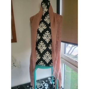 Tea N Rose Lace Open Cardigan Sweater Pink Ribbed Layered Sheer Womens small
